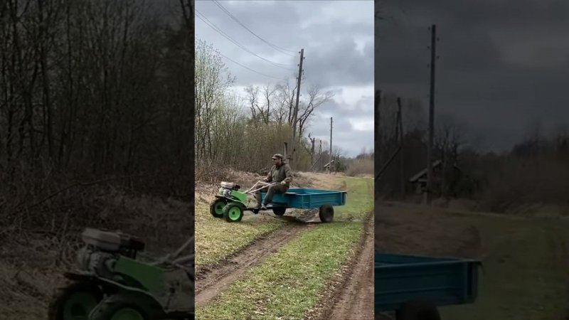 И пашет и возит. Многофункциональный мотоблок с пониженной скоростью Муравей-4К #redverg