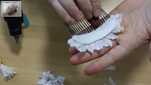 Свадебный гребень Канзаши / Украшение на голову для невесты или  на выпускной Kanzashi DIY Tutorial