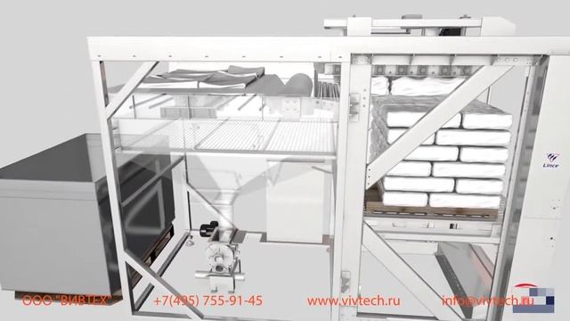 Автоматический растариватель паллет с мешками смотреть онлайн