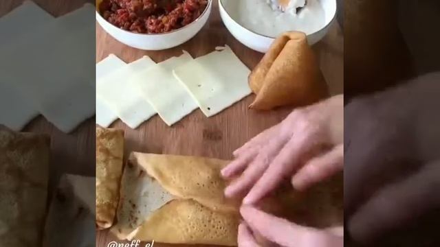 Блины с начинкой. Вкусные блинчики. Рецепт в описании