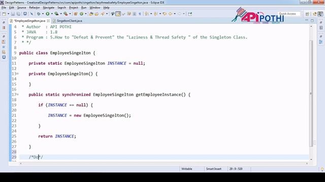 5.Singleton: How to "Defeat & Prevent" the "Laziness & Thread Safety " of the Singleton class смотреть онлайн