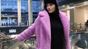 Эко шуба из овечьей шерсти 95 см