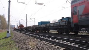 "Тепловозы из Рязани!" Тепловозы ЧМЭ3-2995 и 2М62У-0014 с хозяйственным поездом.