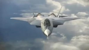 Ошеломительные маневры истребителя ПАК ФА (Т-50). Американский "Raptor" нервно курит в стороне.mp4