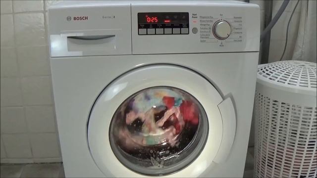 Mix wash 20 degrees rapid program BOSCH WAB28220 washing machine, test example movie #314 смотреть онлайн