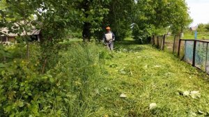 Как легко выкосить очень заросший участок с камнями, заборами и т.д.
