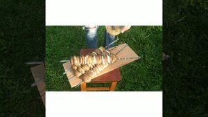 Картофель с салом на шампурах жареная на мангале