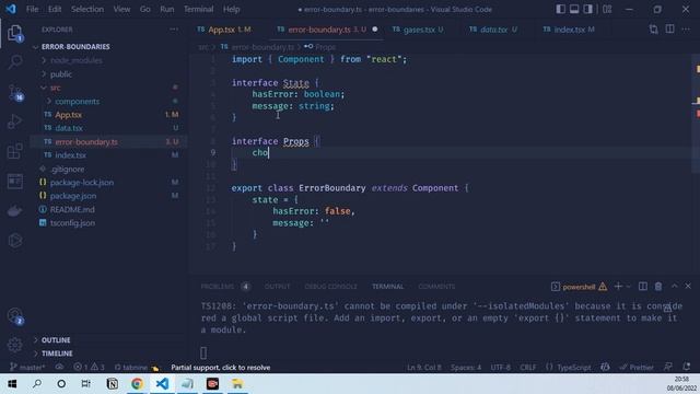 ERROR BOUNDARIES -Realizando tratativas de erros Javascript no REACT! смотреть онлайн