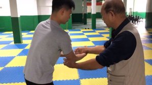 Объяснения липких рук в Минхэ цюань.(Training moments, sticky hand explanations in Minghe Quan)
