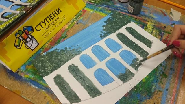 Рисуем с детьми старинный каменный мост. Калужские достопримечательности. Рисуем Калугу. смотреть онлайн