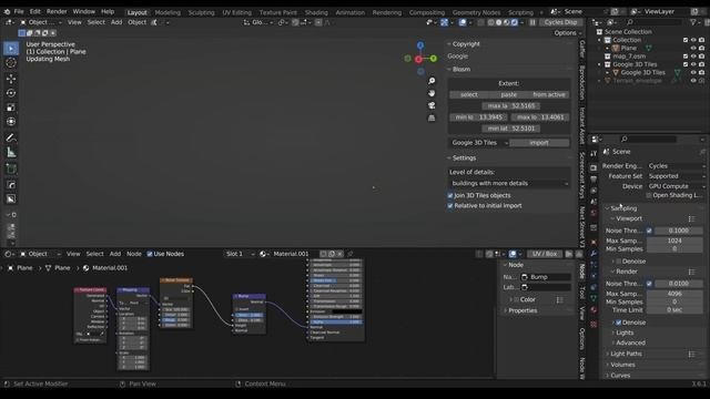 Google 3D Maps Import Into Blender