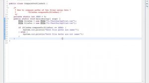 HOW TO COMPARE PATHS OF TWO FILES USING JAVA