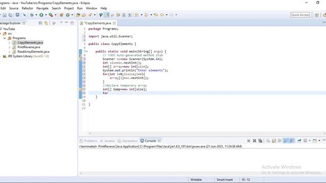 Java Program to Copy one Array elements to Other Array | Eclipse | Programming | Coding смотреть онлайн