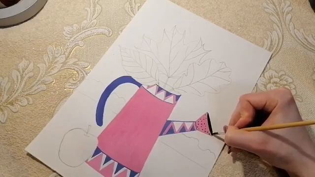 Декоративно-прикладная работа "Лейка с листьями и фруктами". Педагог Ежова М.А., Макеевская ДШИ смотреть онлайн