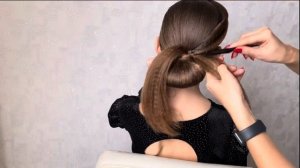 Низкий пучок на длинные волосы. Прическа для бальных танцев