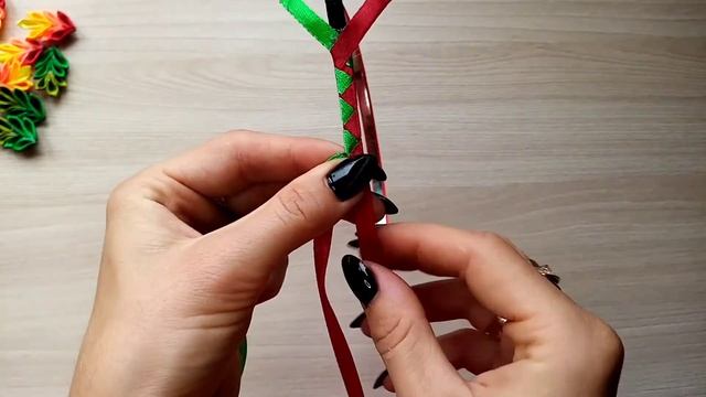 Осенний ? ободок?Красивая обмотка ободка двумя лентами.