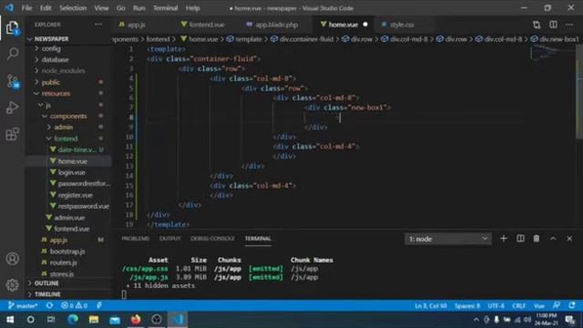 Laravel Vue JS Newspaper Project 27 | Show Javascript date and more