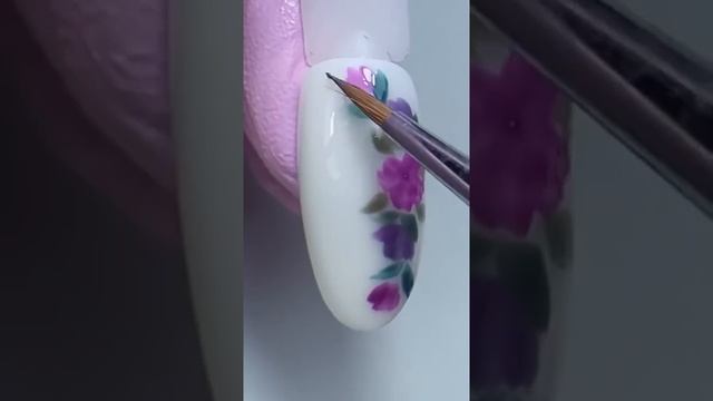 Цветы на ногтях | Цветочный маникюр гель-лаком | Рисунки гель-лаком #shorts #nailart #flowernails