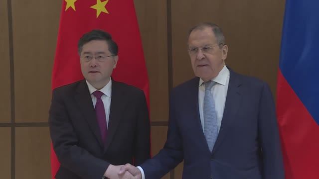 С.Лавров и Цинь Ган, Самарканд, 13 апреля 2023 года