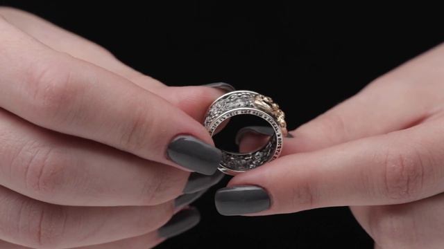 Кольцо "Рождественская звезда" с золотой накладкой и бриллиантом (арт. 598.05.08.58) смотреть онлайн