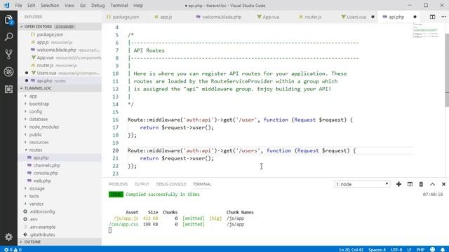 Front-End в фреймворке Laravel. Работа с Vue.js смотреть онлайн