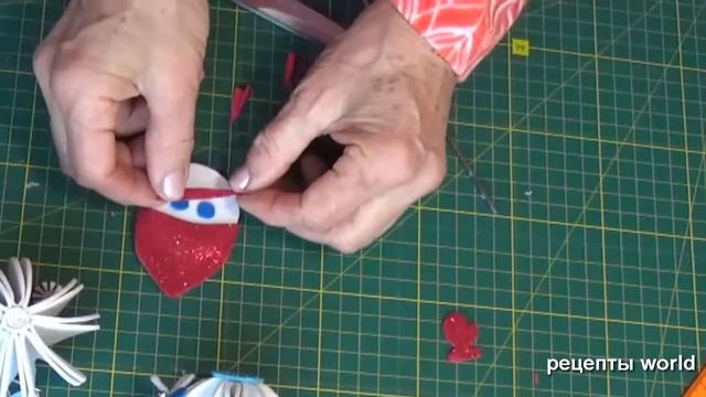 Как сделать снеговика из фоамирана- елочная игрушка- новогодний декор