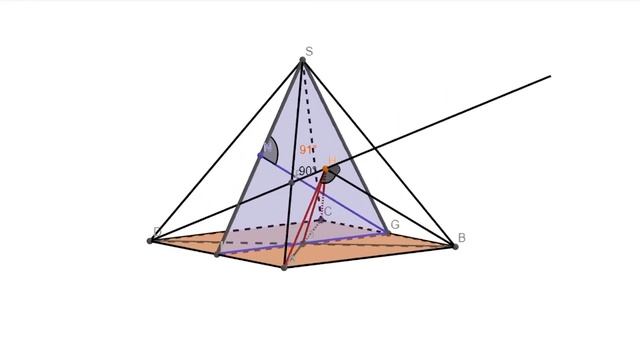 В правильной четырёхугольной пирамиде SABCD из точки B опущен перпендикуляр BH на плоскость SAD. смотреть онлайн