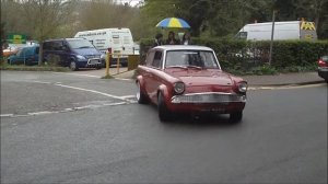 Ford Anglia 105E leaving Box Hill