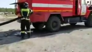 Забор воды пожарным автомобилем
