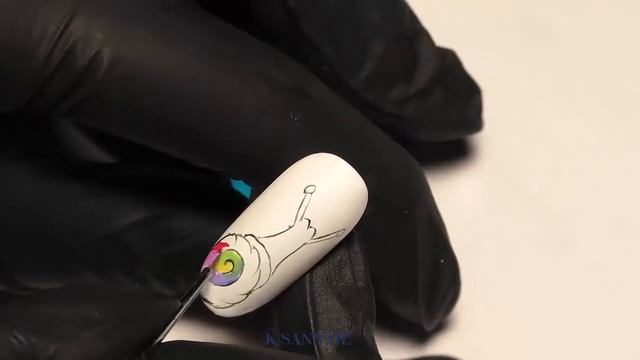 Яркий дизайн ногтей .Улитка гель-лаками Akinami смотреть онлайн