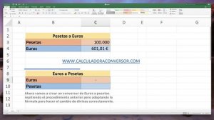 Conversor de pesetas a Euros y de Euros a pesetas en Excel