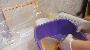 Как красить газетные трубочки колером