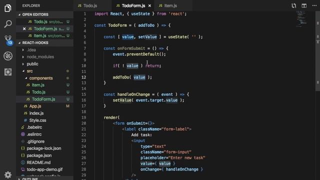 #3 React Hooks Tutorial | Simple Todo App | useState Hook #Hook #React смотреть онлайн