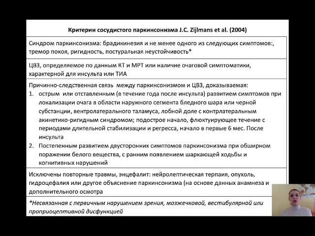 Кудреватых А.В. Синдром паркинсонизма. смотреть онлайн