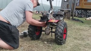 Мотоблок Угра + адаптер 4х4 = мотоблокотрактор. Женитьба мотоблока и адаптера 4х4.