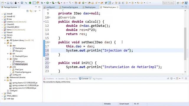 Part 3 JEE Inversion de Controle et Injection des Dependances Spring IOC Version XML смотреть онлайн