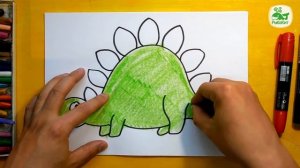 Как нарисовать Динозавра | How to draw dinosaurs Урок рисования для детей от 3 лет