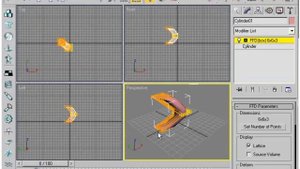 Видеокурс по 3d max. Модификаторы. Деформации. Свободная деформация. Урок 84