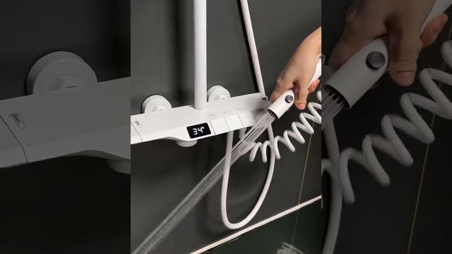 Bathroom Rain Shower Combo Set Wall Mounted Rainfall Shower Head System смотреть онлайн