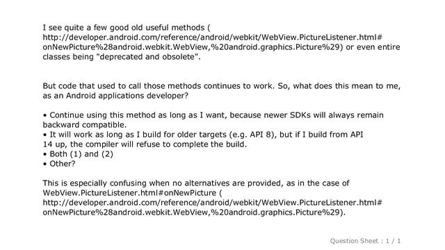 Android : What does "This method is deprecated" mean for application developers смотреть онлайн