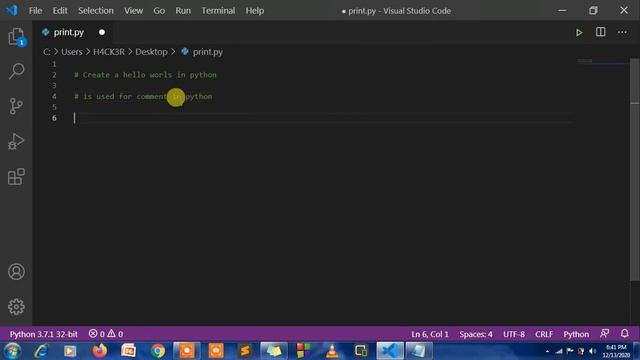 Create a hello World In python || First program in python || Hello World In python