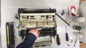 Ремонт принтера HP LJ 1100 Разборка печки, замена резинового силиконового вала