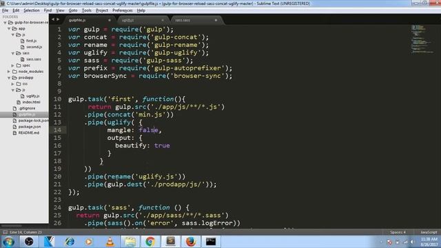 Using gulp for browser reload, sass, concat, uglify смотреть онлайн