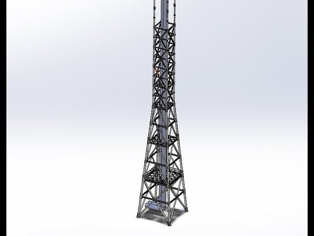 #3 Дымовая труба 80м. Сборка в SolidWorks смотреть онлайн