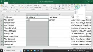 How to separate first and last names in microsoft excel 2023 using flash fill function