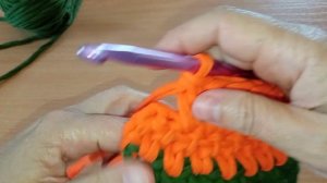 Смена нити при вязание крючком столбиков без накида и столбиков с накидом