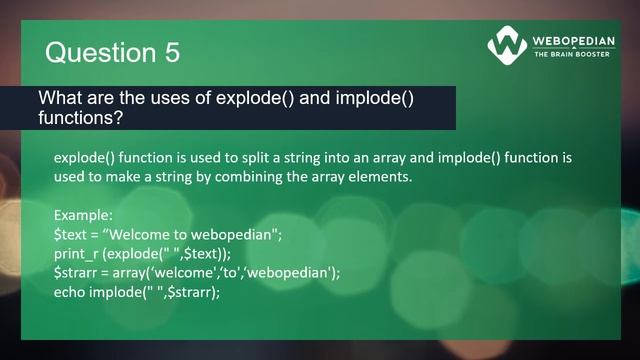 PHP Interview Question and Answer for Freshers | Webopedian