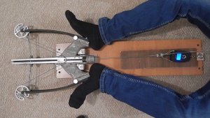 Измерение усилия натяжения самодельного арбалета RDX./Homemade RDX crossbow power test