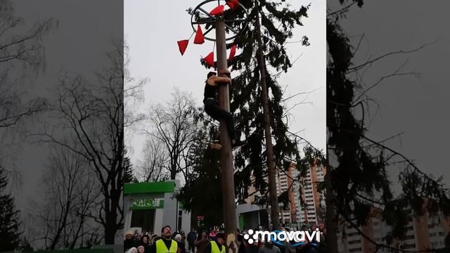 Масленица в Селятино. Сжигание чучела. The burning of an effigy. смотреть онлайн