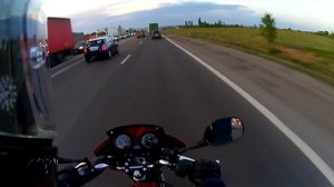 Поездка на 200км из города в лес на Yamaha YBR 125. Разводилы на трассе